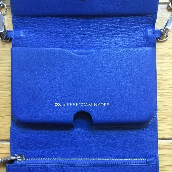 Rebecca Minkoff Blue Leather Fringe Case Mate Convertible Crossbody Bag Clutch - Picture 14 of 16